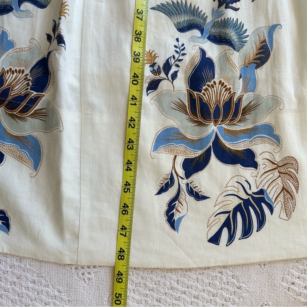 Farm Rio Mystic Blue Lotus Dreamscape Midi Dress-M-Corded Sweetheart Bodice - Picture 9 of 14